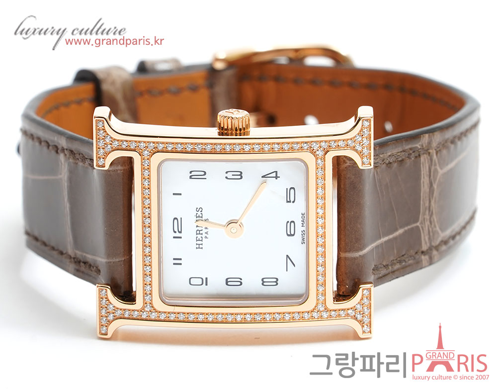 에르메스 H아워 로즈골드 베젤다이아 HH1.273 