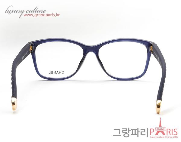 샤넬 네이비 러버 퀼팅 프레임 안경