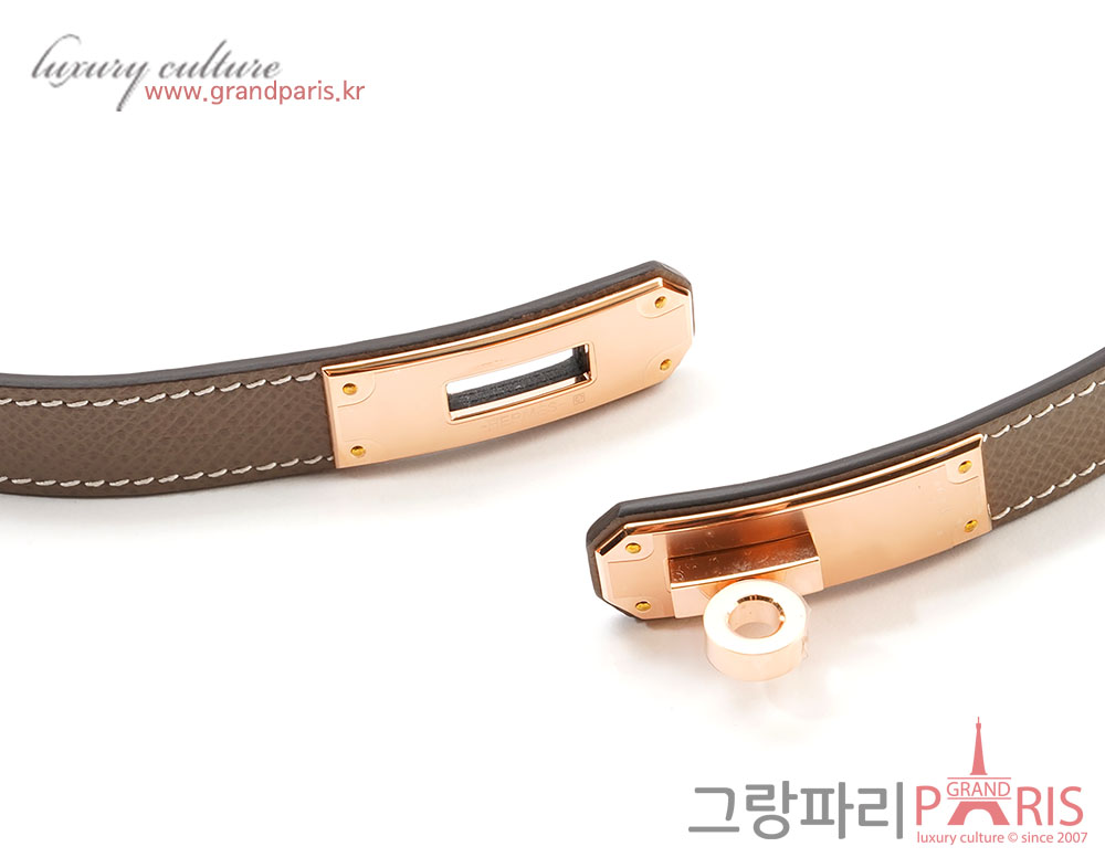 에르메스 켈리 벨트 에토프 로즈골드 U 