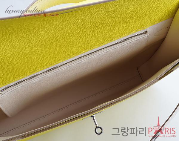 에르메스 스페셜 켈리 데페슈 36 라임 크레 은장 Z 