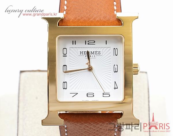 에르메스 H아워 GM 골드 스트랩 금장 HH1.801 