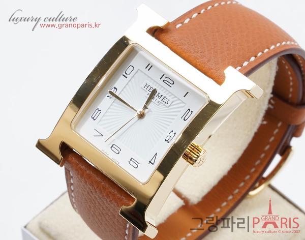 에르메스 H아워 GM 골드 스트랩 금장 HH1.801 