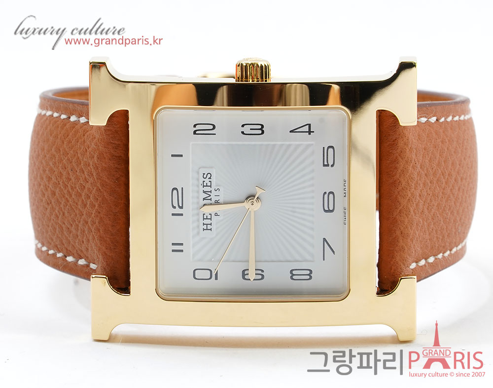 에르메스 H아워 GM 골드 스트랩 금장 HH1.801 