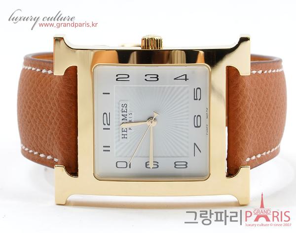 에르메스 H아워 GM 골드 스트랩 금장 HH1.801 