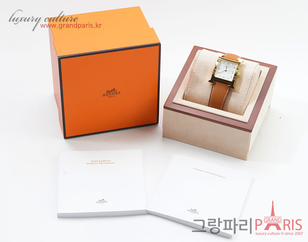 에르메스 H아워 GM 골드 스트랩 금장 HH1.801 