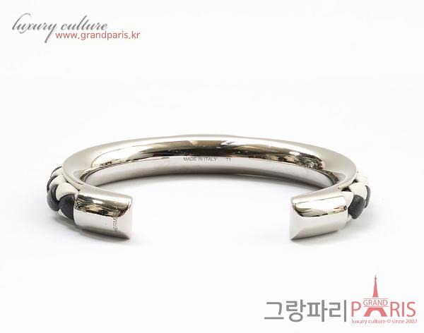 에르메스 블랙 화이트 트래사쥐 실버 뱅글	