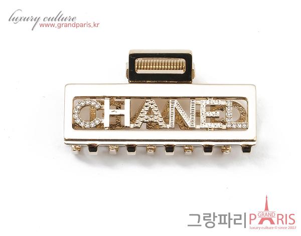 샤넬 로고 헤어클립 샴페인골드