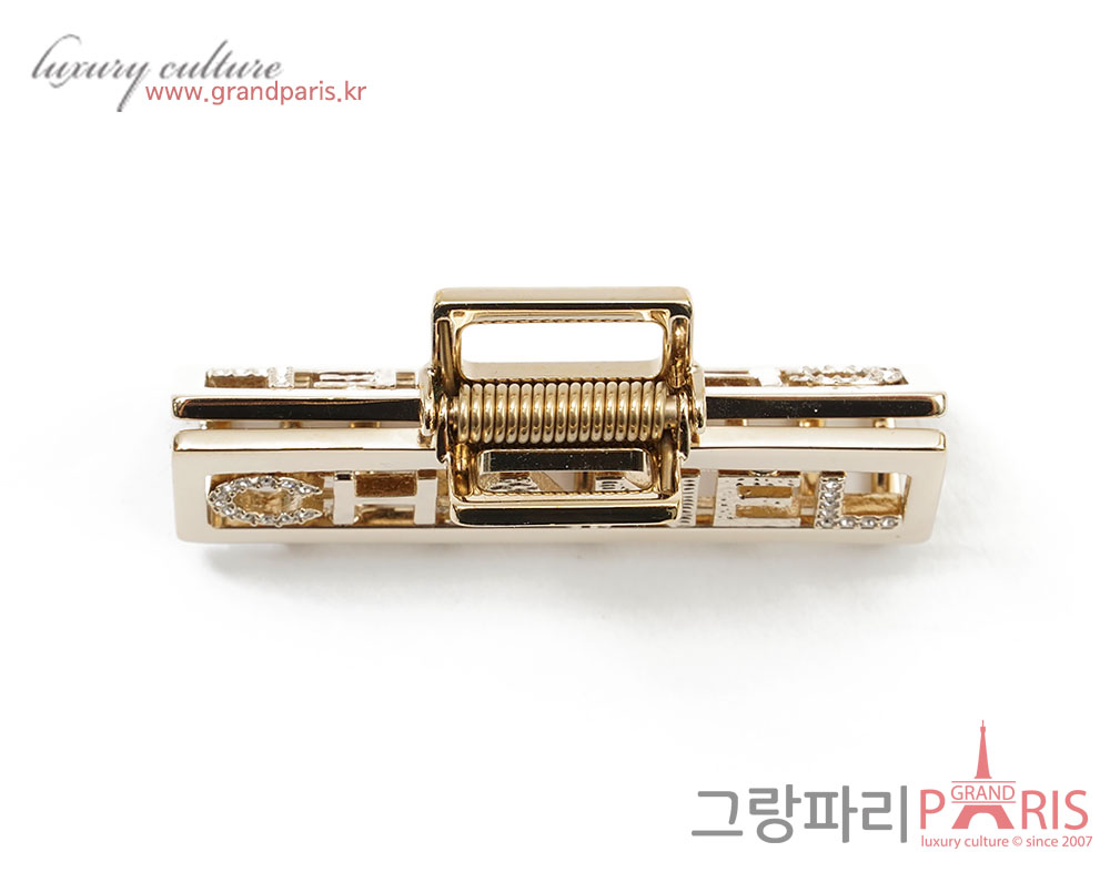 샤넬 로고 헤어클립 샴페인골드