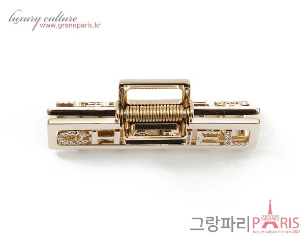 샤넬 로고 헤어클립 샴페인골드