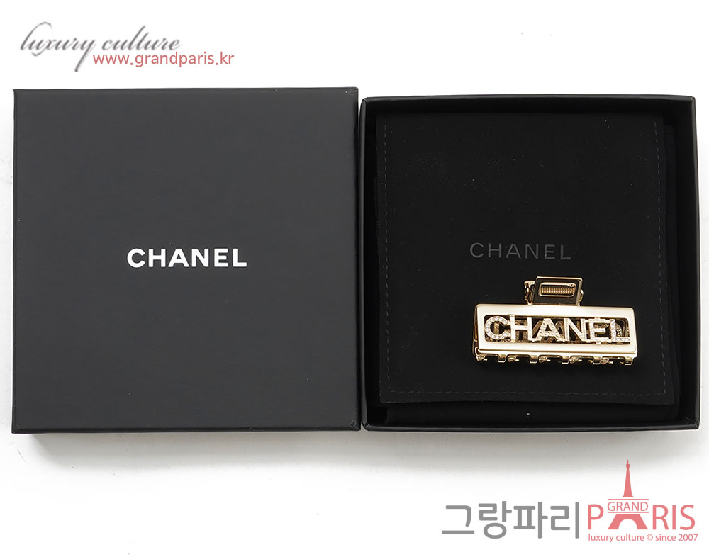 샤넬 로고 헤어클립 샴페인골드