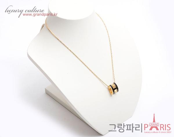 에르메스 팝아슈 네크리스 블랙 금장