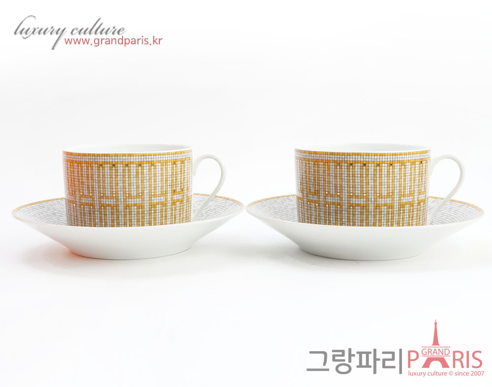 에르메스 골드 모자이크 수프컵 2P SET
