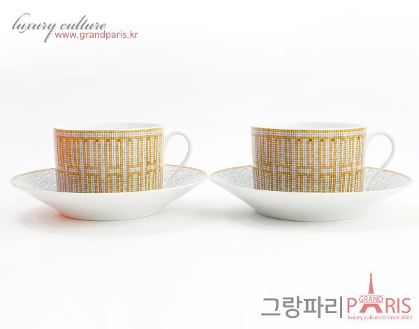 에르메스 골드 모자이크 수프컵 2P SET