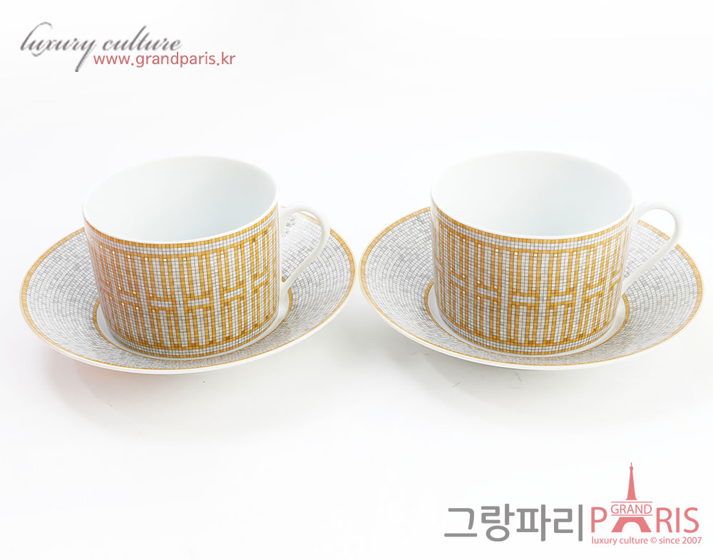 에르메스 골드 모자이크 수프컵 2P SET
