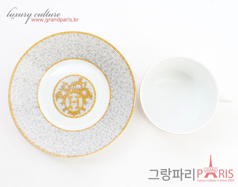 에르메스 골드 모자이크 수프컵 2P SET