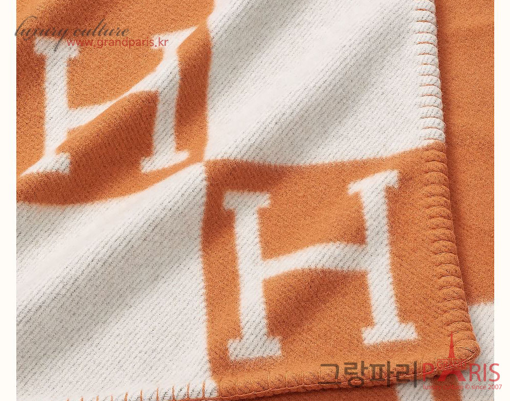 에르메스 아발론 블랭킷 에크루 오렌지	
