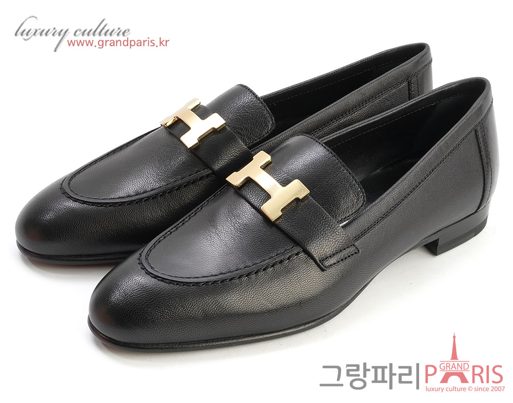 에르메스 파리 로퍼 블랙 금장 36