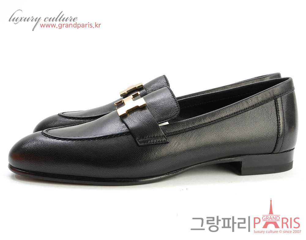 에르메스 파리 로퍼 블랙 금장 36