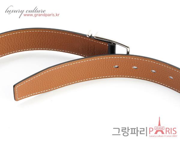 에르메스 나단 리버시블 남성 벨트 95 블랙 골드 은장 U 