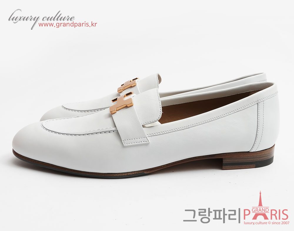 에르메스 파리로퍼 화이트 로즈골드 39 1/2