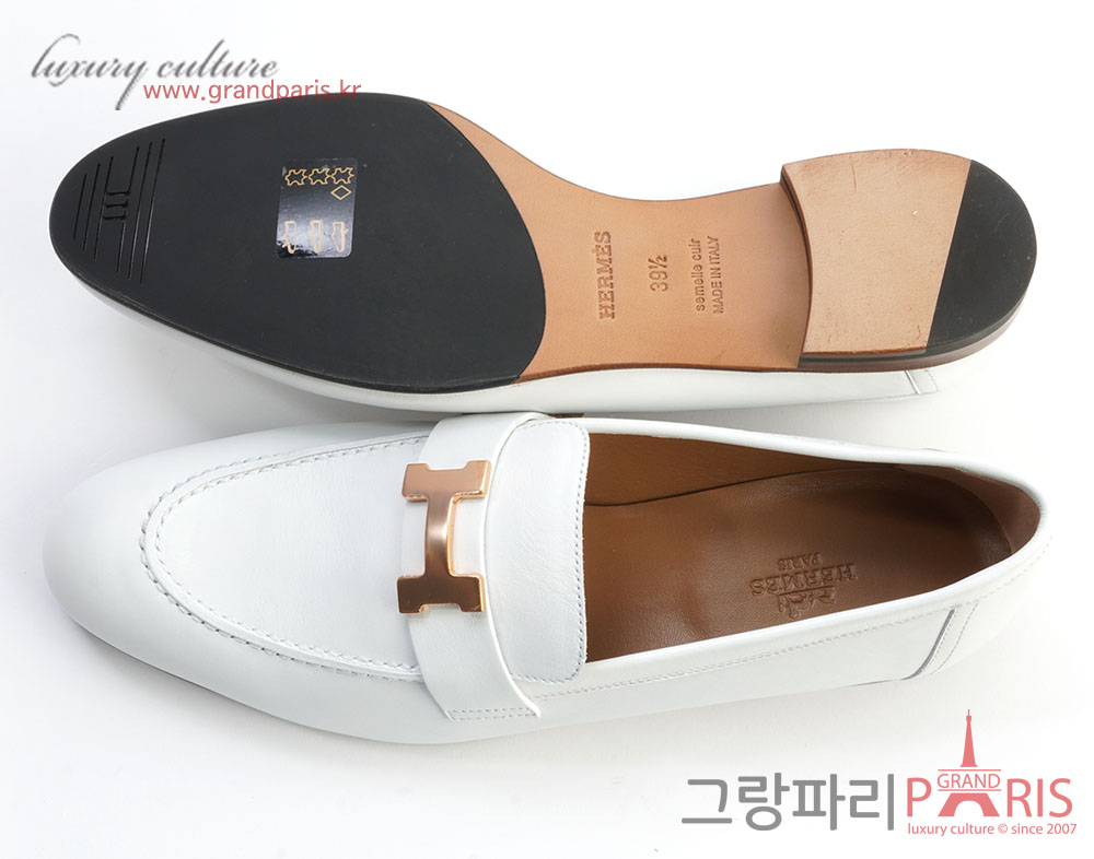 에르메스 파리로퍼 화이트 로즈골드 39 1/2