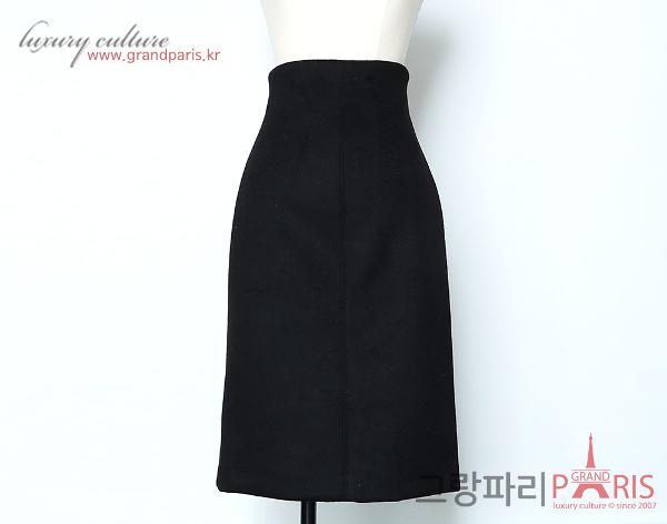 버버리 블랙 H라인 미들 스커트 38	