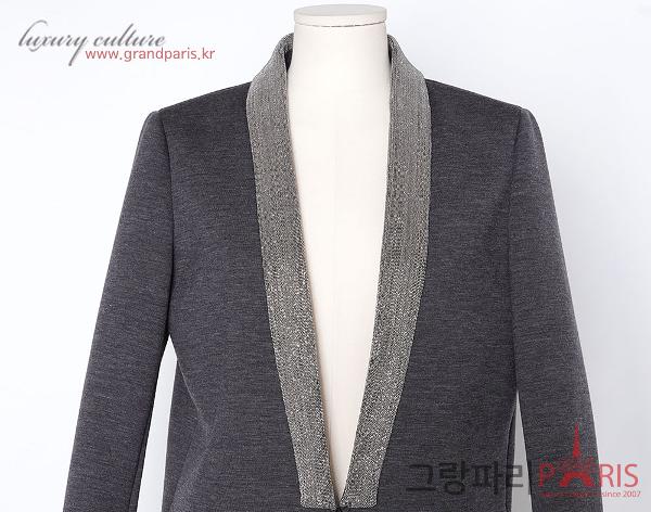 브루넬로쿠치넬리 차콜 모넬리 카라 네오프렌 코트 42