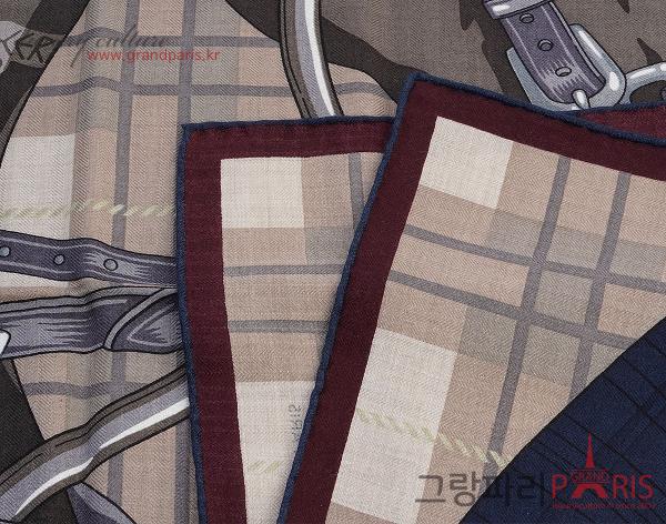 에르메스 까레 스카프 캐시미어 남성 머플러 네츄럴 카키