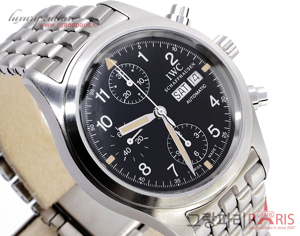 IWC 파일럿 크로노그래프 스틸 39mm 시계 IW3706