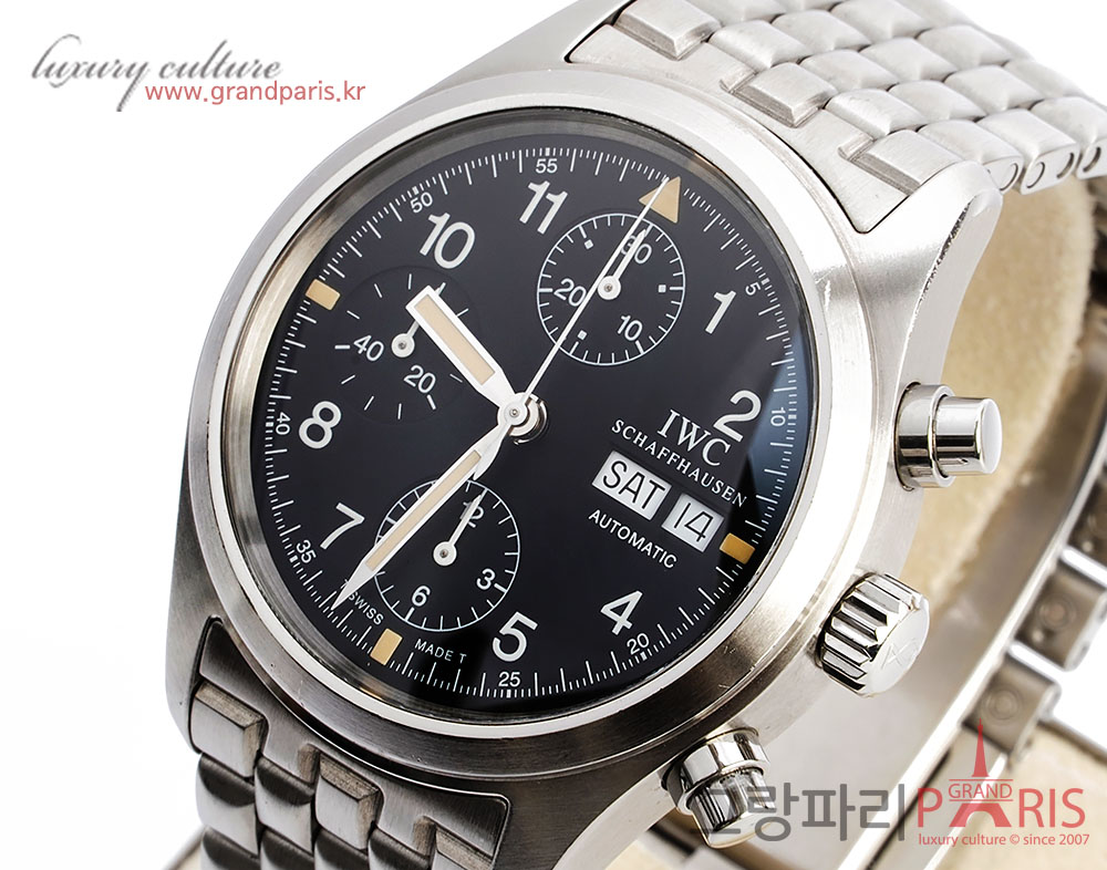 IWC 파일럿 크로노그래프 스틸 39mm 시계 IW3706