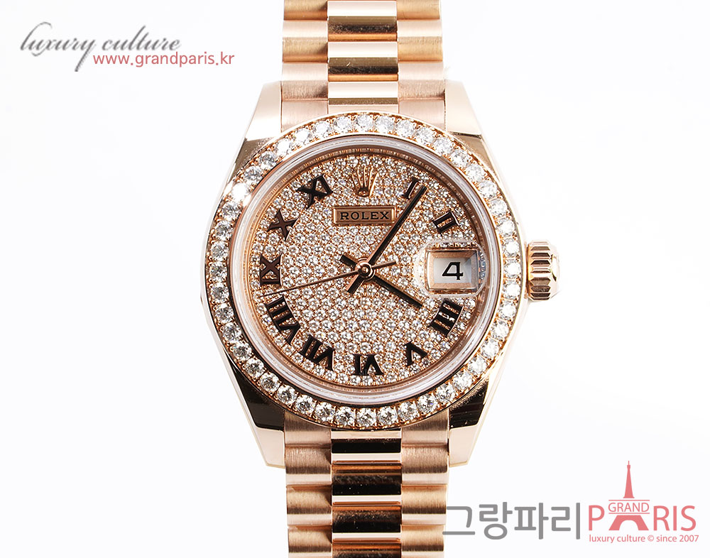 로렉스 데이저스트 파베다이아 로즈골드 28mm 