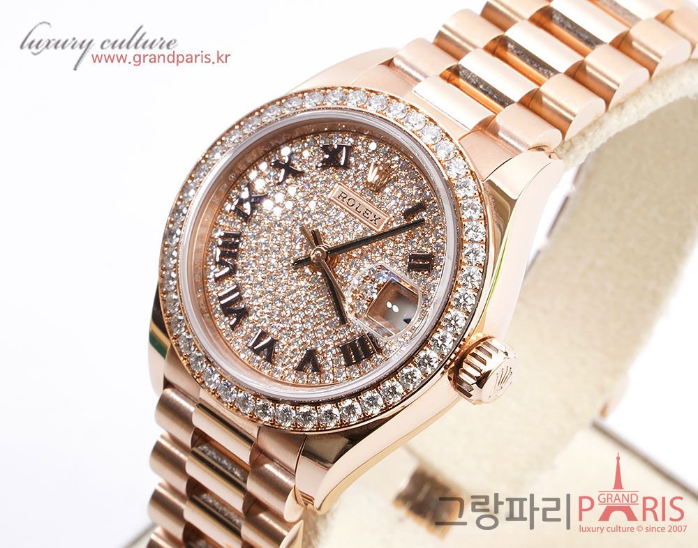 로렉스 데이저스트 파베다이아 로즈골드 28mm 