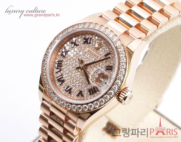 로렉스 데이저스트 파베다이아 로즈골드 28mm 