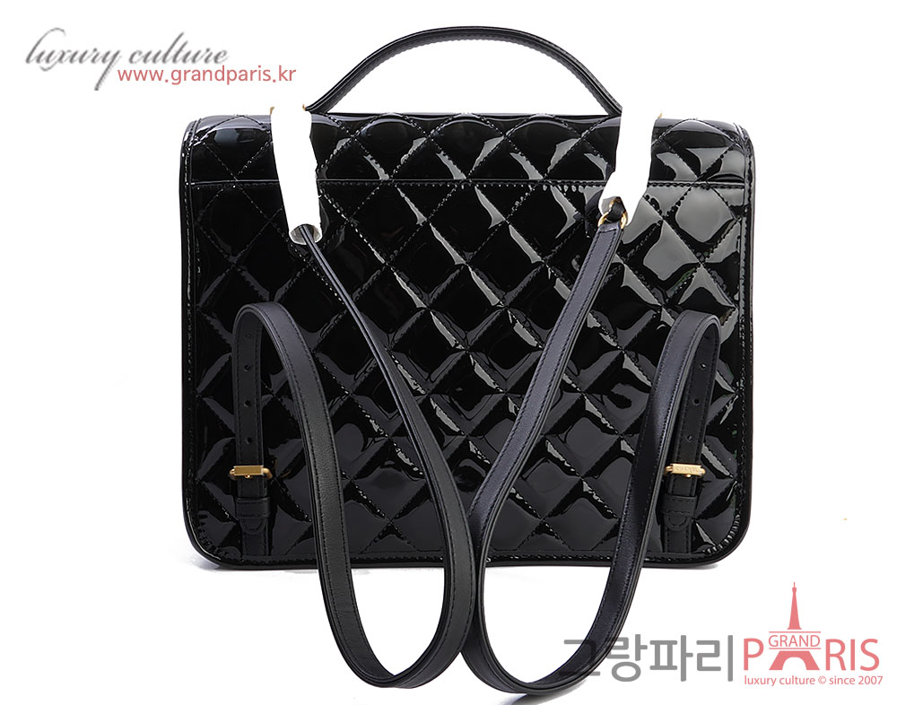 샤넬 클래식 라지 백팩 블랙 빈티지금장 페이턴트 	