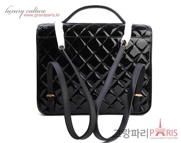 샤넬 클래식 라지 백팩 블랙 빈티지금장 페이턴트 	