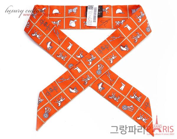 에르메스 트윌리 스카프 버밀리온 베이지	