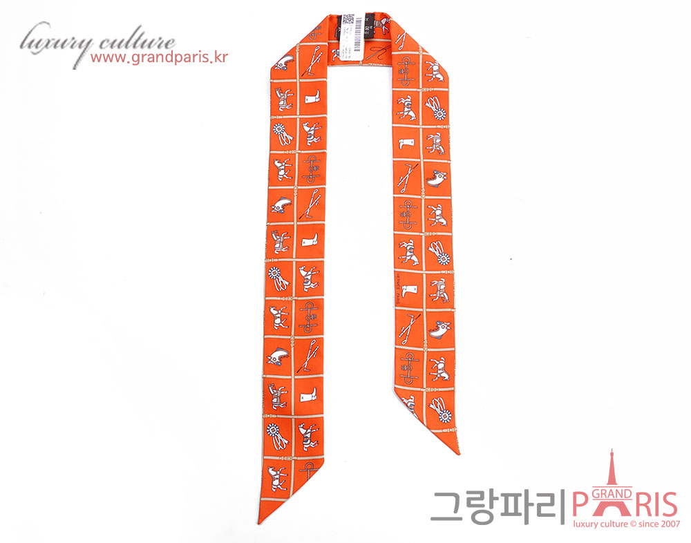 에르메스 트윌리 스카프 버밀리온 베이지	