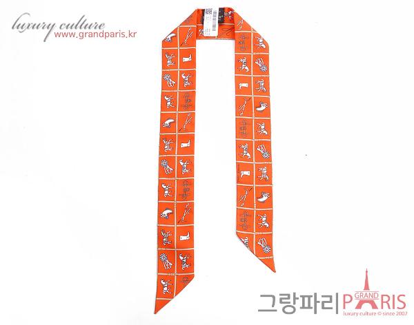 에르메스 트윌리 스카프 버밀리온 베이지	