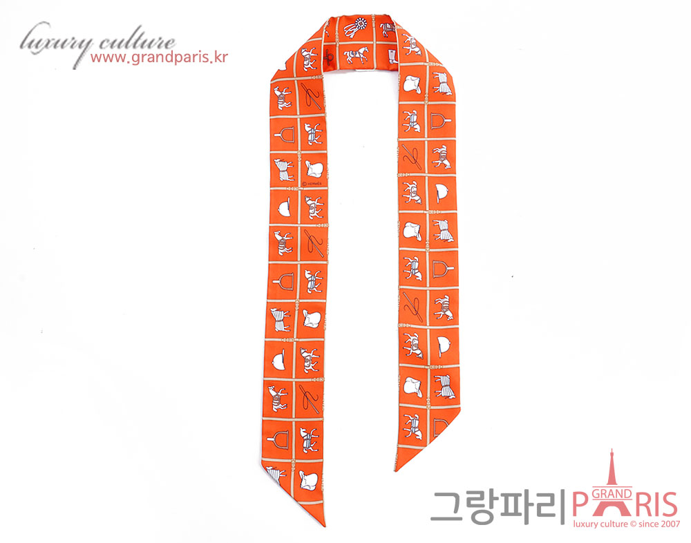 에르메스 트윌리 스카프 버밀리온 베이지	