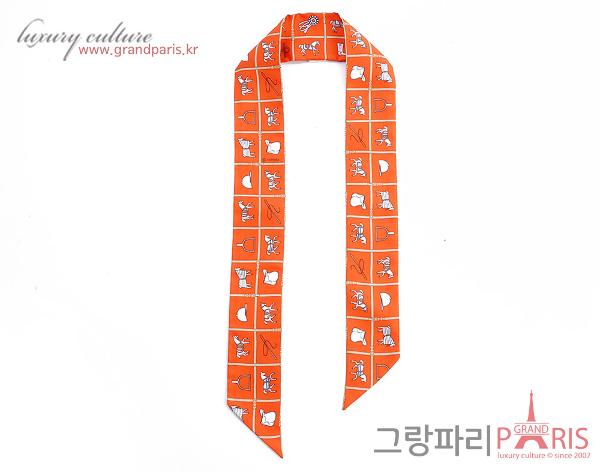 에르메스 트윌리 스카프 버밀리온 베이지	