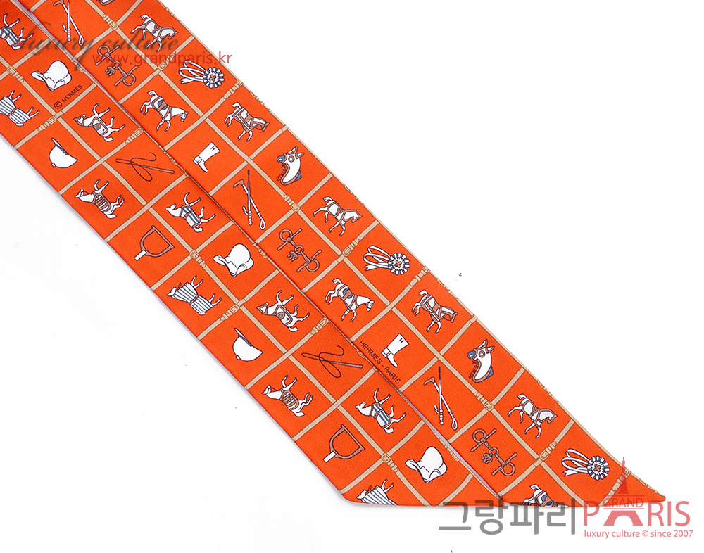 에르메스 트윌리 스카프 버밀리온 베이지	