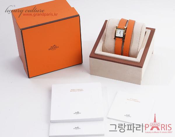에르메스 H아워 오렌지 금장 더블스트랩 HH1.201.131
