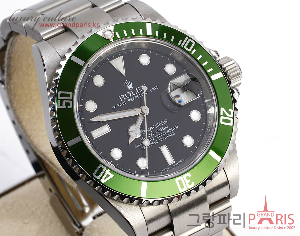 로렉스 서브마리너 데이트 그린 40mm 16610LV 