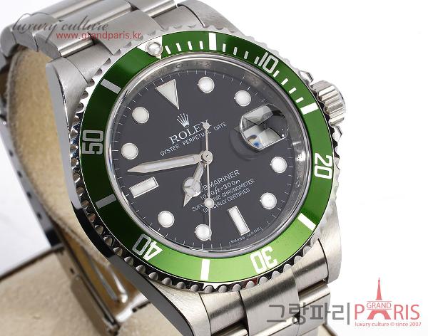 로렉스 서브마리너 데이트 그린 40mm 16610LV 