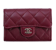 샤넬 클래식 플랩 카드지갑 다크레드 은장 캐비어  보러가기