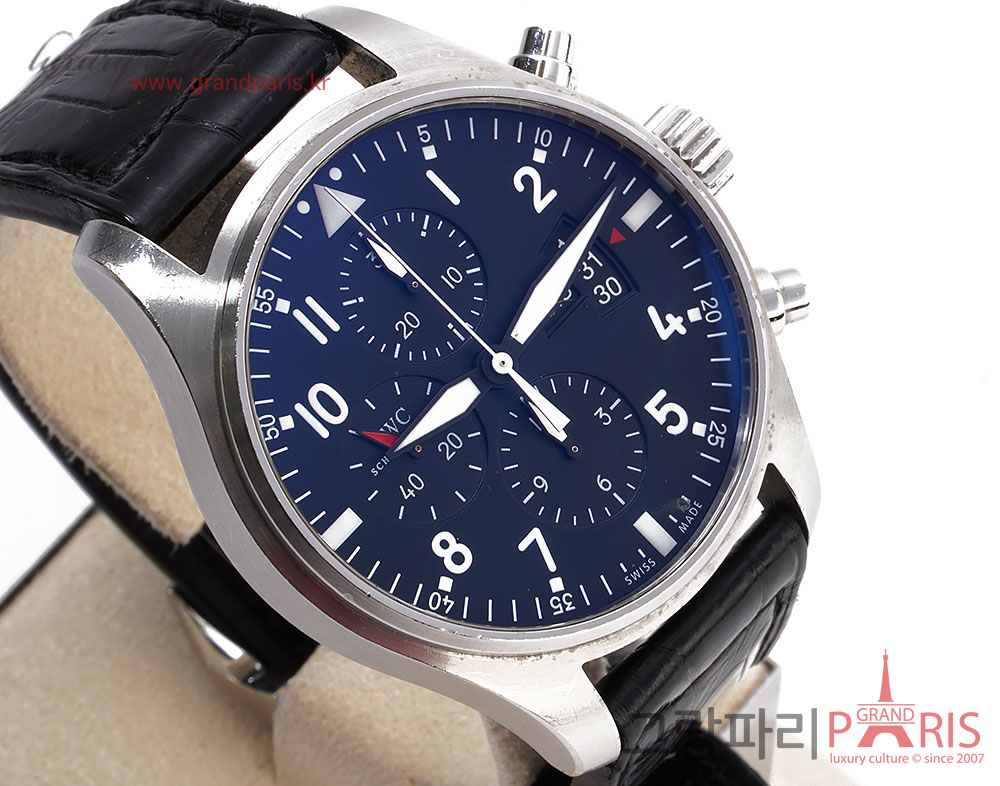 IWC 파일럿 크로노그래프 스틸 시계 43mm 