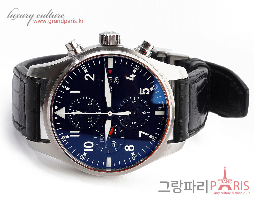 IWC 파일럿 크로노그래프 스틸 시계 43mm 