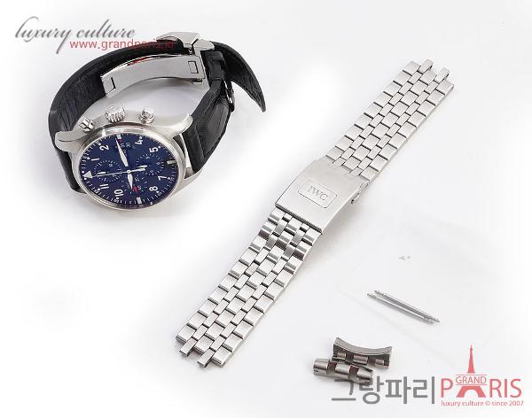 IWC 파일럿 크로노그래프 스틸 시계 43mm 