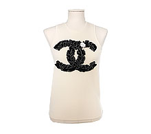 샤넬 아이보리 프릴 CC로고 민소매 상의 34	 보러가기