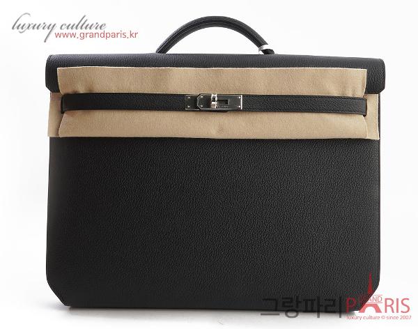 에르메스 켈리 데페슈 36 블랙 은장 U